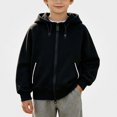 thumbnail image 1 of NAISIBABY Boys Long Sleeve Hoodies– Dual-Zipper Casual Pullover Winter Hooded Zip-Up Sweatshirt Black Size 160, 1 of 2