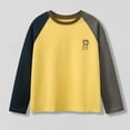 thumbnail image 1 of NAISIBABY Boys Long Sleeve T-Shirt, Casual Cotton Crewneck Fashion Prints Pullover Raglan Tee Yellow 11T, 1 of 7