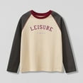 thumbnail image 1 of NAISIBABY Boys Long Sleeve T-Shirt, Cotton Letter Prints Crewneck Casual Active Raglan Tee Beige 5T, 1 of 4