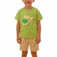 thumbnail image 1 of NAISIBABY Boys Outfit Sets, Graphic Short Sleeve Tees and Shorts Cotton Summer Casual Clothes 2-Piece Green Size 6-7, 1 of 6