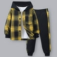 thumbnail image 1 of NAISIBABY Boys Outfit Sets, Long Sleeve Plaid Hooded Buttons Shirt and Jogger Sweatpants Fashion Casual 2-Piece Multicolor 3T, 1 of 7