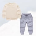 thumbnail image 1 of NAISIBABY Boys Outfit Sets, Long Sleeved Sweatshirt With Sweatpants Elastic Waist Causal 2-Piece Set Beige Size 2 T, 1 of 5