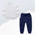 thumbnail image 1 of NAISIBABY Boys Outfit Sets, Long Sleeved Sweatshirt With Sweatpants Elastic Waist Causal 2-Piece Set Navy Size 2 T, 1 of 5