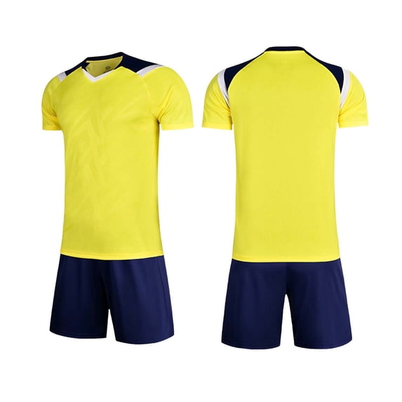 NAISIBABY Boys Outfit Sets, Quick-Dry T-Shirt and Shorts 2-Piece Basketball Football Kids Casual Sports Activewear Yellow Size 7-8