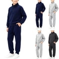 thumbnail image 1 of NAISIBABY Boys Outfit Sets, Thickened Long-Sleeve Top + Jogger Pants with Functional Pockets 2PC Fall-Winter Set Dark Gray Size 11, 1 of 8