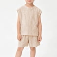 thumbnail image 1 of NAISIBABY Boys Outfits 2-Piece, Ripped Sleeveless Tank Tops and Shorts 2-Piece Kids Trendy Summer Clothes Sets Beige Size 3, 1 of 6