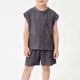 thumbnail image 1 of NAISIBABY Boys Outfits 2-Piece, Ripped Sleeveless Tank Tops and Shorts 2-Piece Kids Trendy Summer Clothes Sets Gray Size 6, 1 of 6