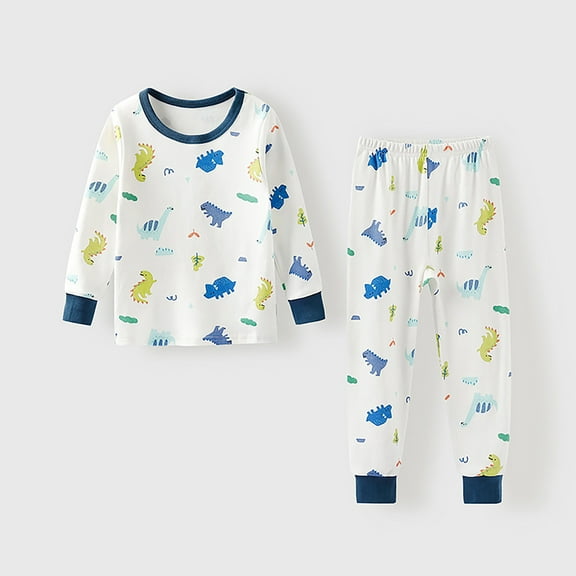 NAISIBABY Boys Pajama Sets, Long Sleeve Tops and Pants Cotton Soft Sleepwear 2-Piece Blue 13T