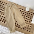 thumbnail image 1 of NAISIBABY Boys Pants, Cotton Stretch Solid Elastic Waist Kids Casual Pants Khaki 5T, 1 of 3