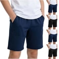 thumbnail image 1 of NAISIBABY Boys Performance Shorts Size 8, with Pockets Elastic Waist Stretchy Kids Casual Lightweight Shorts (3-13T), 1 of 7