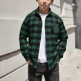 thumbnail image 1 of NAISIBABY Boys Plaid Button Up Shirt, Lapel Casual Fashion Long Sleeve Kids Fall Shirt Jackets Green 14T, 1 of 7