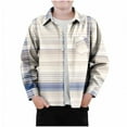 thumbnail image 1 of NAISIBABY Boys Plaid Button Up Shirt, Lapel Long Sleeve with Pocket Kids Casual Fashion Tops Beige 7T, 1 of 3