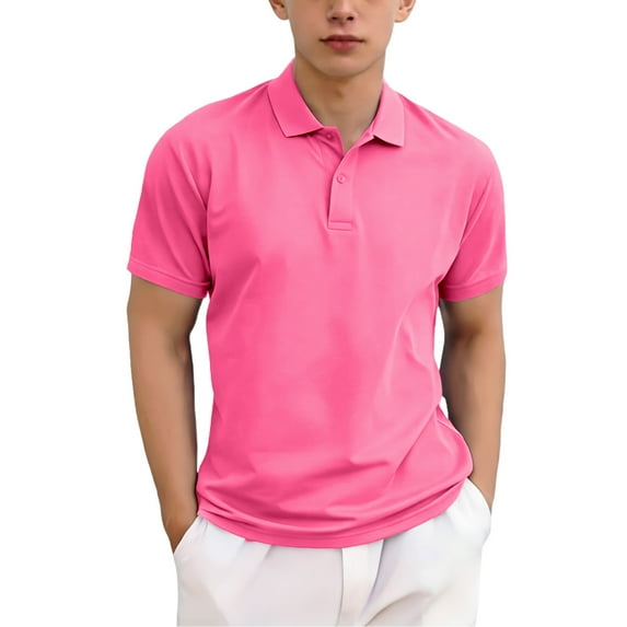 NAISIBABY Boys Polo Shirt, Quick Dry Soft Breathable Short Sleeve Kids Casual School Uniform Tops Hot Pink 3T