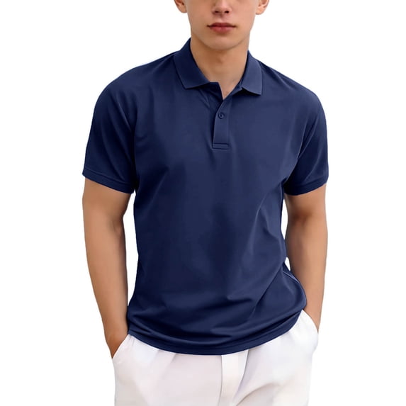 NAISIBABY Boys Polo Shirt, Quick Dry Soft Breathable Short Sleeve Kids Casual School Uniform Tops Navy 9T