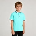 thumbnail image 1 of NAISIBABY Boys Polo Shirt, Short Sleeve Cotton Soft Button Collared School Uniform Pique Shirt Green 7T, 1 of 7