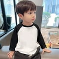 thumbnail image 1 of NAISIBABY Boys Raglan Shirt, Loose Casual Round Neck Long Sleeve Comfortable Tee Black 2T, 1 of 3