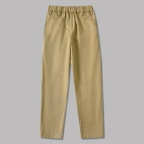 NAISIBABY Boys School Uniform Pants 6 T, with Pockets Straight Leg Elastic Waist Pull On Dressy Pants Khaki(3-16T)