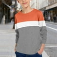 thumbnail image 1 of NAISIBABY Boys Shirt with Long Sleeve, Color Block Pullover Crewneck Kids Cotton Causal Spring Tees Orange 13T, 1 of 8