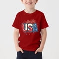 thumbnail image 1 of NAISIBABY Boys Short Sleeve T-Shirt, 4th of July Crewneck Patriotic Graphic Kids Summer Casual Trendy Tee Red Size 3, 1 of 5