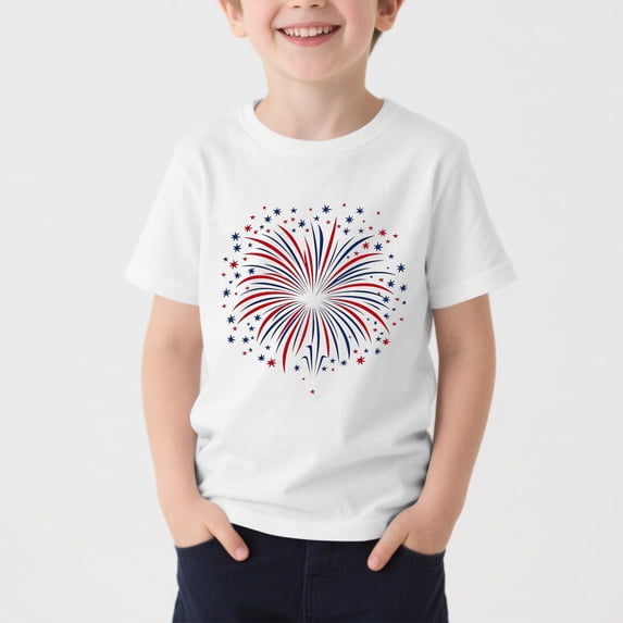 NAISIBABY Boys Short Sleeve T-Shirt, Fashion Graphic Casual Summer Crewneck Patriotic 4th of July Tee White Size 12