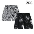 thumbnail image 1 of NAISIBABY Boys Shorts 2 Pack, Active Fit Elastic Waist Graphic Beach Pull-On Shorts Black, 1 of 4