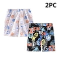 thumbnail image 1 of NAISIBABY Boys Shorts 2 Pack, Elastic Waist Loose Casual Graphic Summer Beach Shorts Black, 1 of 4