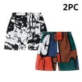thumbnail image 1 of NAISIBABY Boys Shorts 2 Pack, Elastic Waist Trendy Graphic Pull-On Beach Active Shorts Army Green, 1 of 4