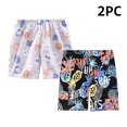 thumbnail image 1 of NAISIBABY Boys Shorts 2 Pack, Graphic Elastic Waist Loose Casual Summer Beach Shorts Black, 1 of 4
