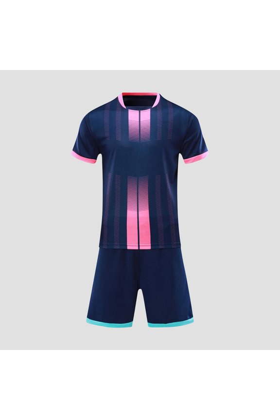 Boys Sports Sets, Quick Drying Performance T-Shirt Basketball Shorts Athletic Outfits 2-Piece Dark Blue 10T