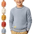 thumbnail image 1 of NAISIBABY Boys Sweater Size 8,Turtleneck Pullover Stretchy School Uniform Casual Sweater Light Blue, 1 of 6