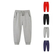 NAISIBABY Boys Sweatpants, Comfy Cotton Drawstring Solid Color Daily Casual Pants Gray 7T