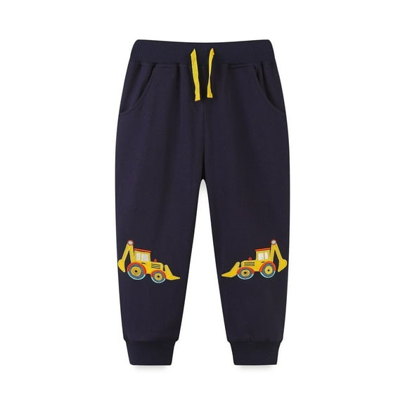 NAISIBABY Boys Sweatpants, Prints Cotton Drawstring Daily Casual Pants Black 4T