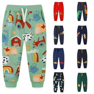 NAISIBABY Boys Sweatpants, Prints Drawstring Cotton Daily Casual Pants Navy 5T
