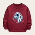 thumbnail image 1 of NAISIBABY Boys Sweatshirt, Crew Neck Astronaut Moon Prints Long Sleeve Casual Pullover Tops Red 3-4T, 1 of 3