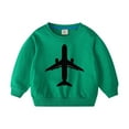 thumbnail image 1 of NAISIBABY Boys Sweatshirt, Long Sleeve Crew Neck Fashion Airplane Prints Casual Pullover Tees Green 4-5T, 1 of 2