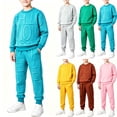 thumbnail image 1 of NAISIBABY Boys Sweatshirt Outfit Sets Size 7, Lightweight Print Crew-Neck Long-Sleeve Pullover + Jogger Pants 2PC Fall Set Green, 1 of 5