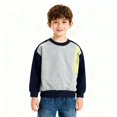 thumbnail image 1 of NAISIBABY Boys Sweatshirt, Pullover Cotton Long Sleeve Color Block Casual Fashion Fall Tops Gray 7T, 1 of 8