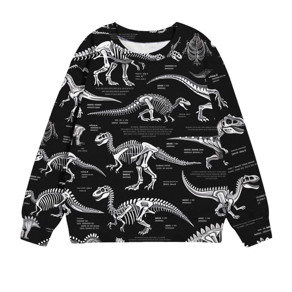 NAISIBABY Toddler Boys Sweatshirts, Long Sleeve Crewneck New Print Kids Casual Pullover Tops Black 1T