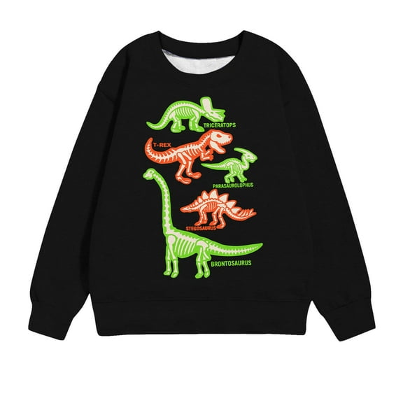 NAISIBABY Toddler Boys Sweatshirts, Long Sleeve New Print Crewneck Kids Casual Pullover Tops Black 3T