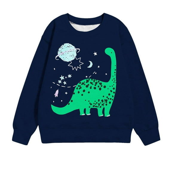 NAISIBABY Toddler Boys Sweatshirts, New Print Crewneck Long Sleeve Kids Casual Pullover Tops Navy 3T