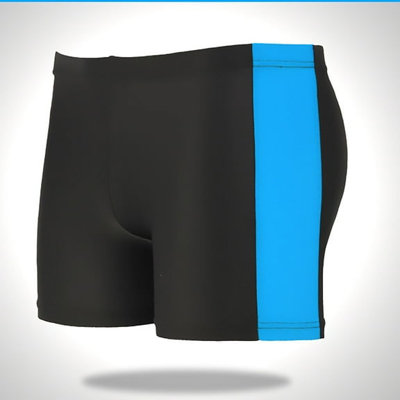 NAISIBABY Boys Swim Trunks, Quick Dry Elastic Waist Solid Striped Beach Swimming Shorts Blue 8-10T(2XL)