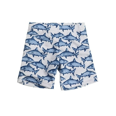 NAISIBABY Boys Swim Trunks, Quick Dry Stretch Elastic Waist Beach Swim Shorts White 6-7T