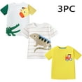 thumbnail image 1 of NAISIBABY Boys T-Shirts 3 Pack, Graphic Crew Neck Short Sleeve Summer Casual Cotton Tees 5-6T, 1 of 8