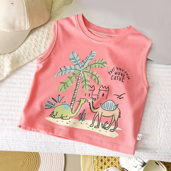 NAISIBABY Boys Tank Tops, Sleeveless Crewceck Trendy Graphic Summer Casual Cotton Undershirt Tees Watermelon Red 0-1T