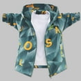 thumbnail image 1 of NAISIBABY Boys Windbreaker Jacket, Long Sleeve Zip-Up Fashion Prints Hooded Waterproof Coat Green 4T, 1 of 4