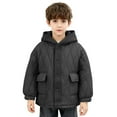 thumbnail image 1 of NAISIBABY Boys Winter Quilted Coat, Fashion Hooded Thicken Warm Button Up Kids Padded Jacket with Pockets Black 7T, 1 of 4