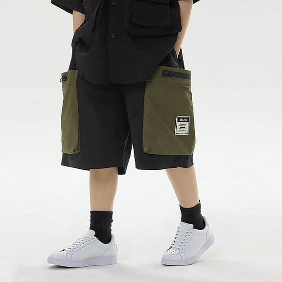 NAISIBABY Boys's Cargo Shorts, Baggy Fit Cotton Elastic Waist Fashion Kids Summer Shorts Black 3T