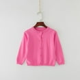 thumbnail image 1 of NAISIBABY Cardigan Sweater for Boys Girls, Buttons Long Sleeve Knitted Kids Basic Solid Clothes Hot Pink 2-3T, 1 of 3