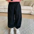 thumbnail image 1 of NAISIBABY Children Solid Color Quick-drying Pants, Baby Boys Girls Pockets Bloomers Length Pants Black 90, 1 of 5