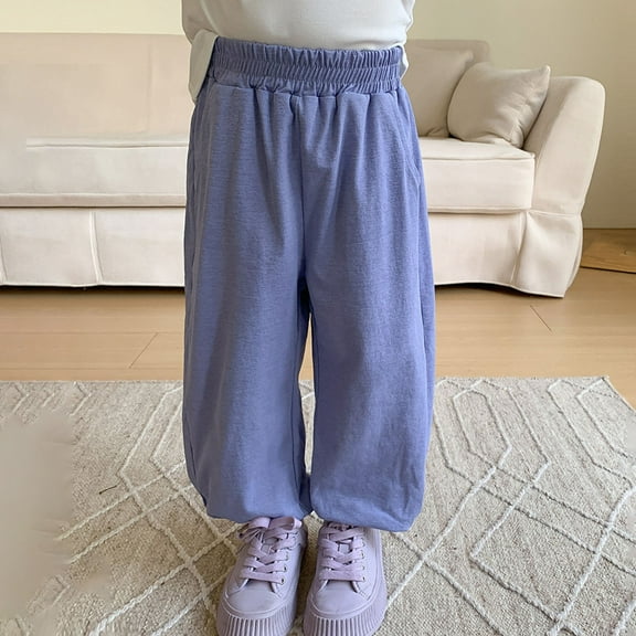 NAISIBABY Children Solid Color Quick-drying Pants, Baby Boys Girls Pockets Bloomers Length Pants Purple 90